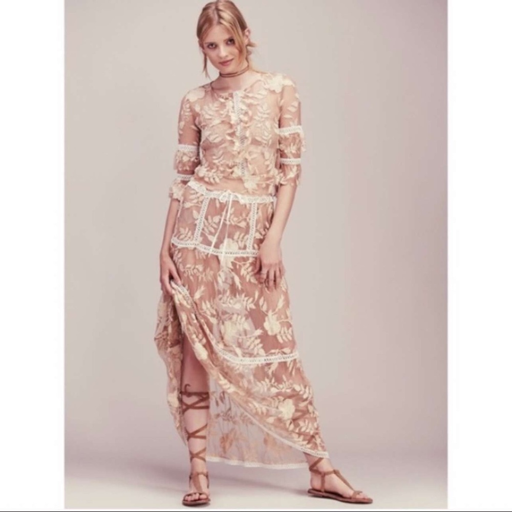 For Love & Lemons Emelia Top & Maxi Skirt Boho Set